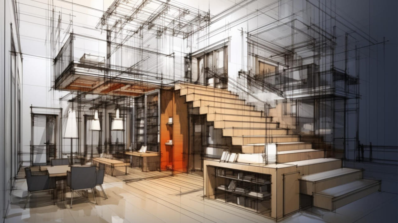 Grupo Eonstrucciones - Plano o Dibujo de una remodelación para presentar al cliente