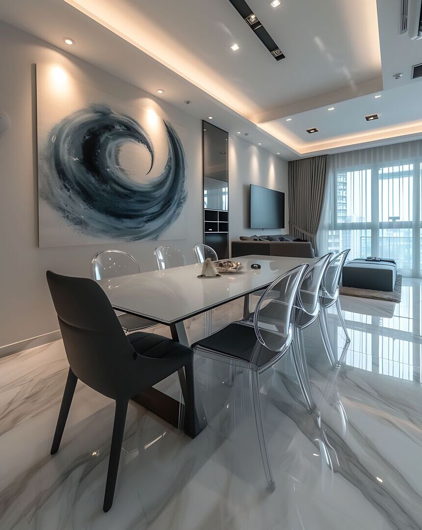 Grupo Econstrucciones - remodelación de interiores, comedor de una vivienda moderna y minimalista